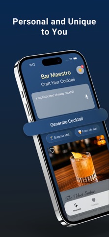 Bar Maestro: AI Mixology iPhone screenshot