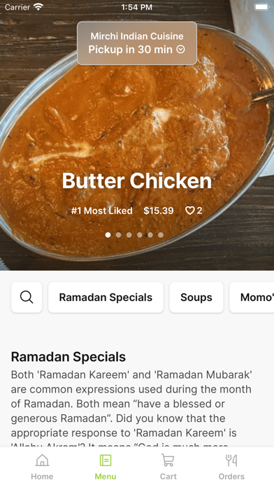 Mirchi Indian To Go iPhone screenshot 2 - Food & Drink app