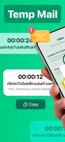 Temp Mail Pro ™ iPhone screenshot