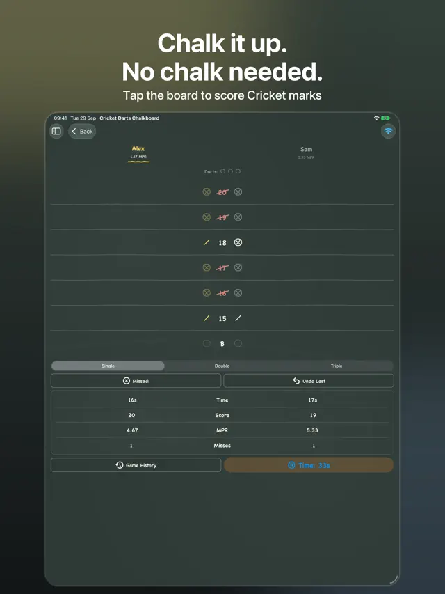 Cricket Darts Chalkboard screenshot 11