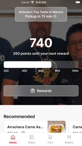 Antonio's The Taste of Mexico app screenshot
