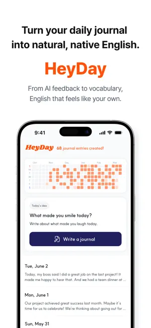 HeyDay - AI English Diary screenshot 1