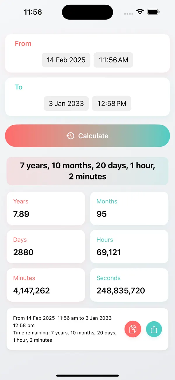 Screenshot #1 pour From To Time Calculator