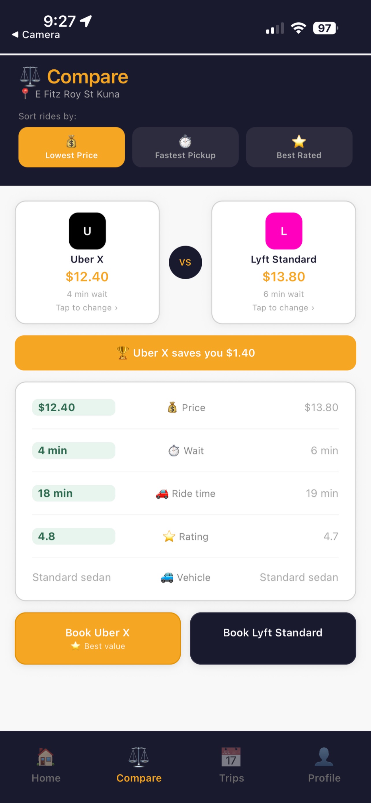 Screenshot 4 of FareWise: Rideshare Compare