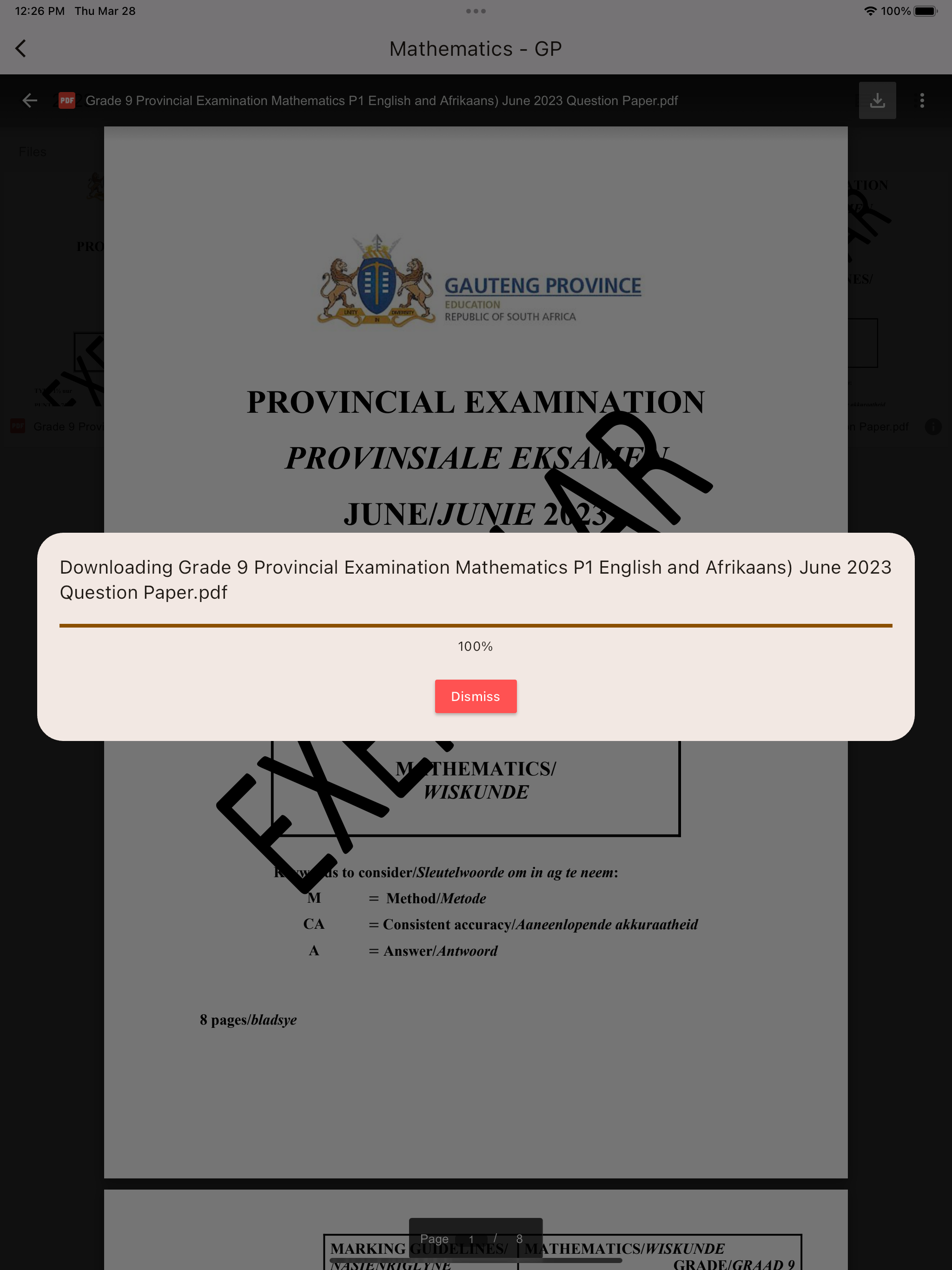 Grade 9 Exam Papers