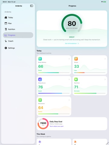 Ardenta: Workout & Diet iPad screenshot