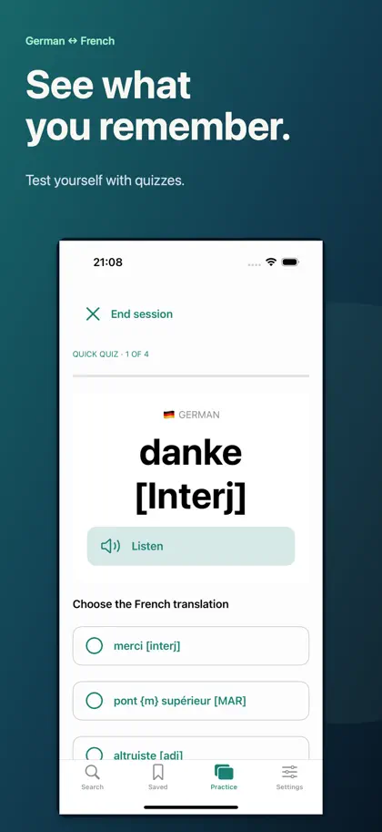Screenshot 6 di 6 di Dictionary: German-French