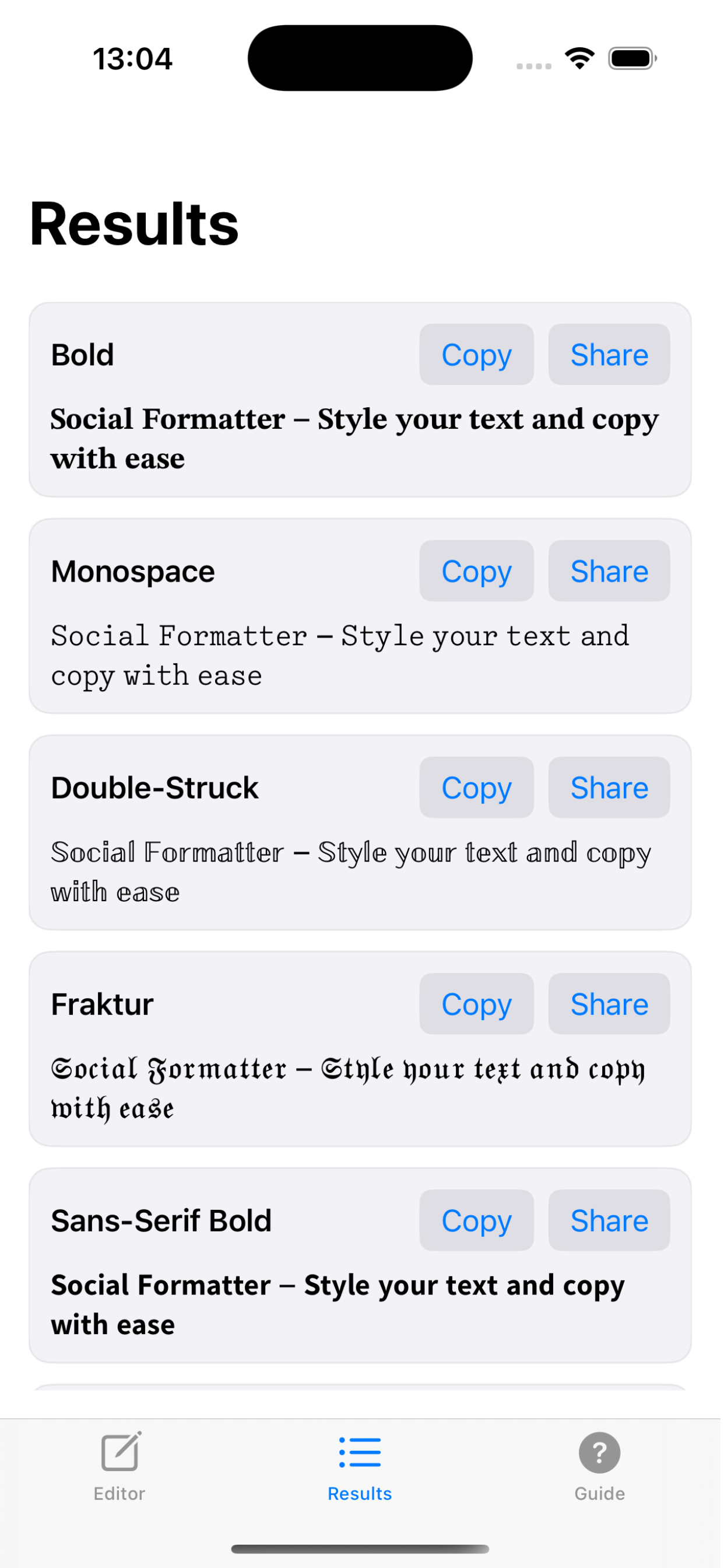 Social Formatter screenshot 3