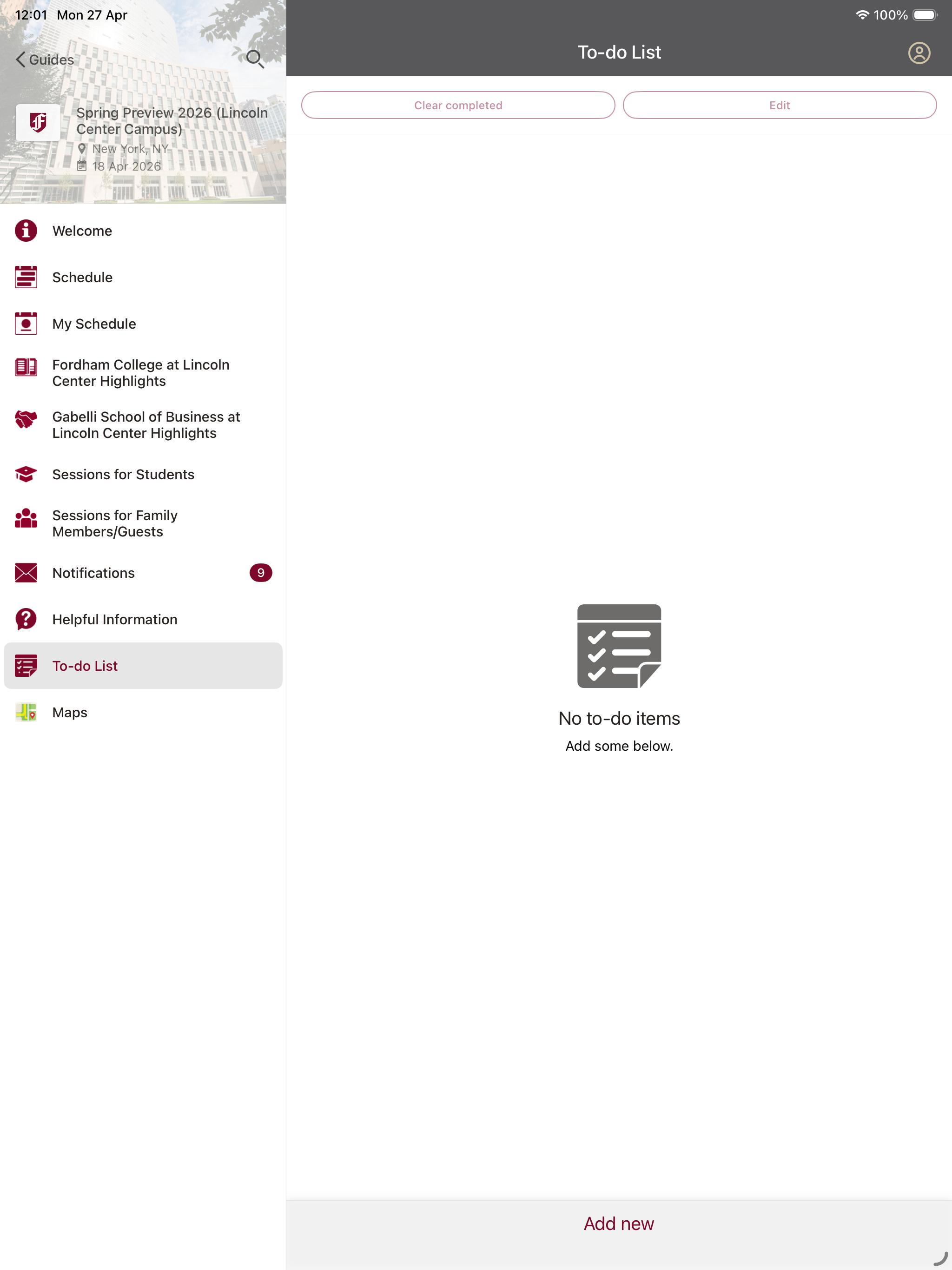 Fordham Admission Events
