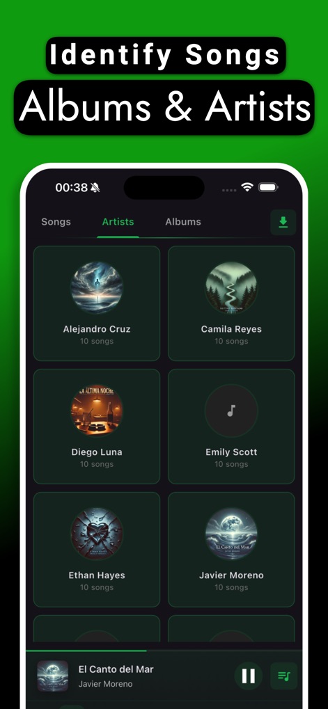 Offline Music Player - Muzika - Discover new music effortlessly with the app's organized library, allowing users to browse by artists and albums for comprehensive exploration.