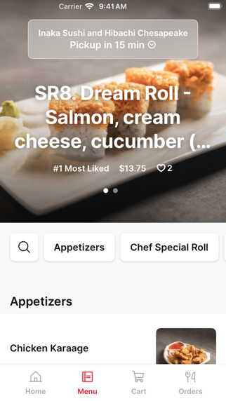 Inaka Sushi Chesapeake iPhone screenshot 2 - Food & Drink app