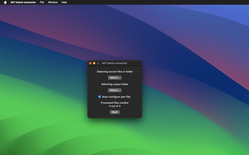 AV1 batch converter screenshot