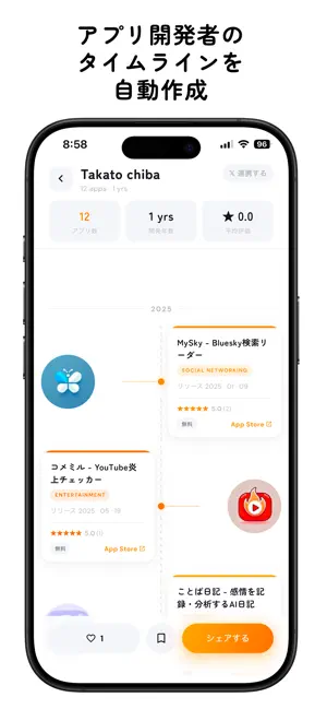 みんなのアプリ -個人開発をタイムラインで- iPhone screenshot 2