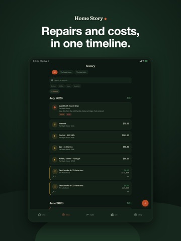 Home Repair & Warranty Log iPad screenshot