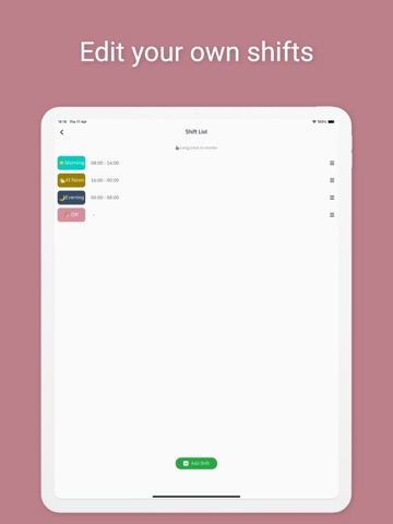Easy Work Shift iPad screenshot 7