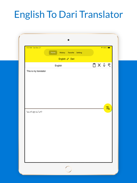 English To Dari Translator iPad screenshot