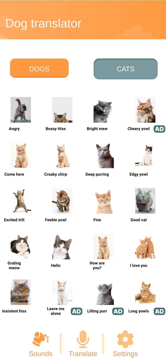 Cat  Dog Sounds Translator