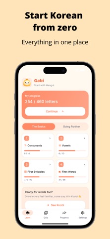 Gabi: Learn Korean Hangul Screenshot 2 of 7