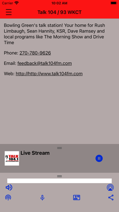 Talk 104 / 93 WKCT Screenshot 3 - AppWisp.com Talk 104 / 93 WKCT Screenshot 3 - AppWisp.com
