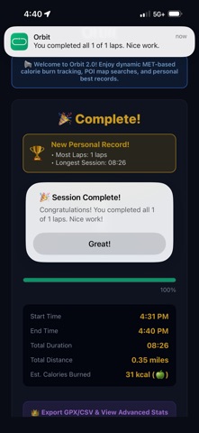 Orbit — Auto Lap Tracker Screenshot 8 of 10