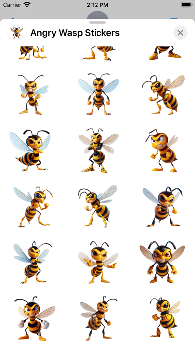 Screenshot 2 of Angry Wasp Stickers App