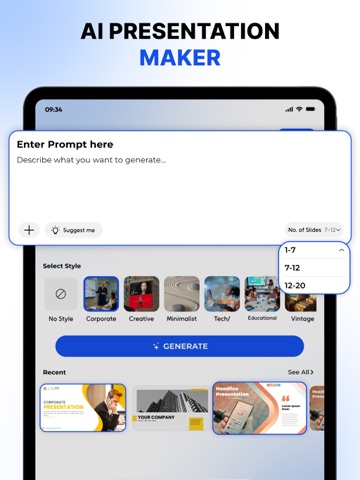 AI PPT Maker : Gamma AI App iPad screenshot