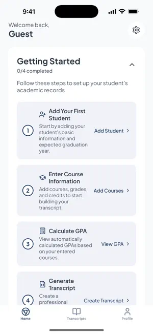 Transcript Tracker screenshot 1