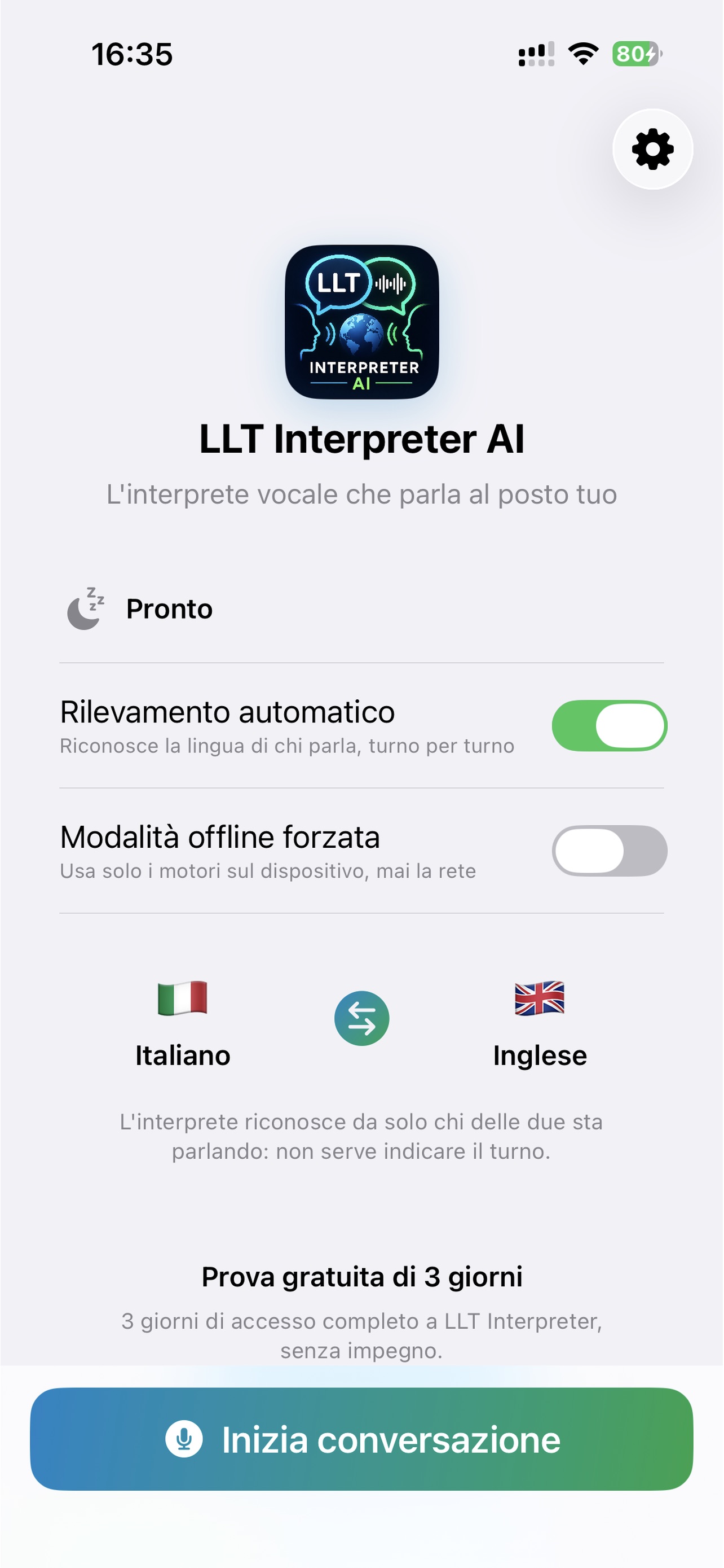 Screenshot 1 of LLT Interpreter AI