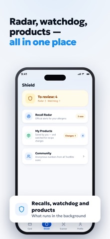 TrustBite Food Allergy Shield iPhone screenshot