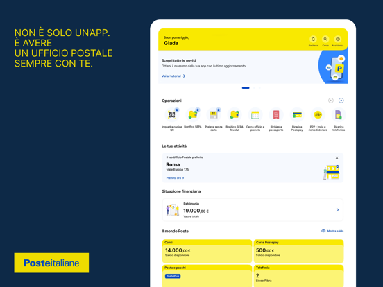 Poste Italiane iPad screenshot 1