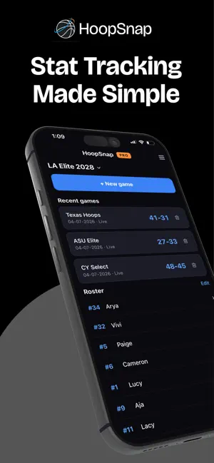 HoopSnap: Basketball Stats screenshot 1