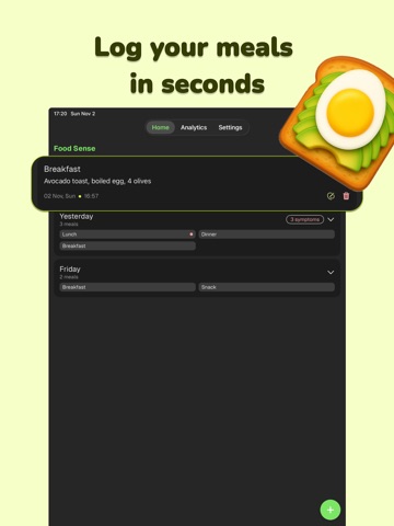 Food Sense - Meal Journal iPad screenshot