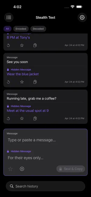 Stealth - Incognito Text screenshot 4