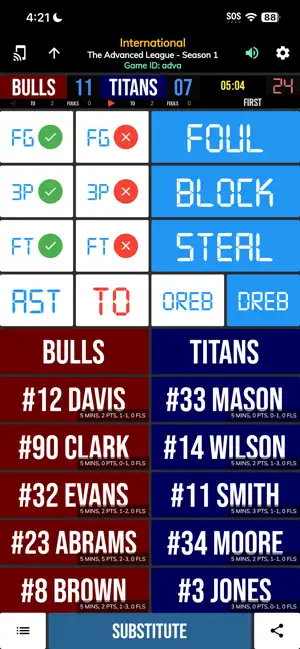BT Basketball Stats screenshot 1