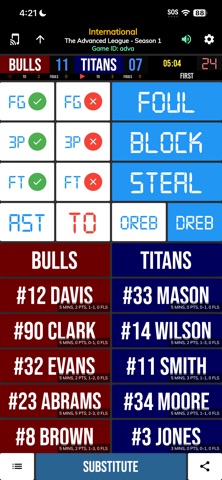 BT Basketball Stats iPhone screenshot