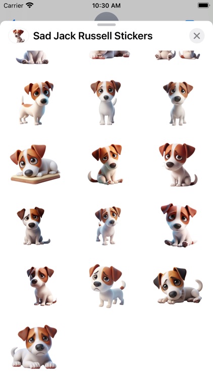 Sad Jack Russell Stickers