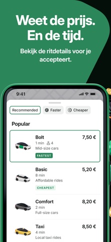 Bolt: een rit aanvragen App Store preview screenshot 5