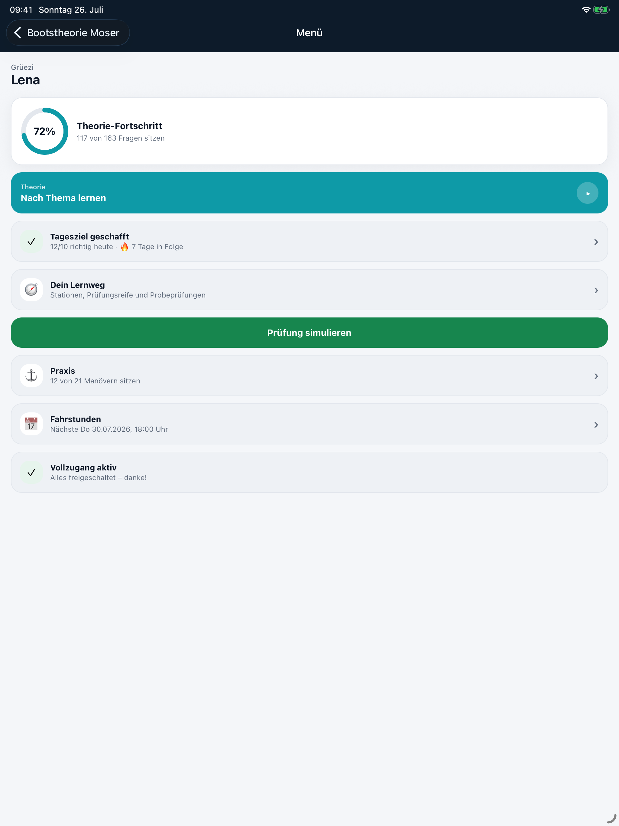 Bootstheorie Kat. A – Moser screenshot 7