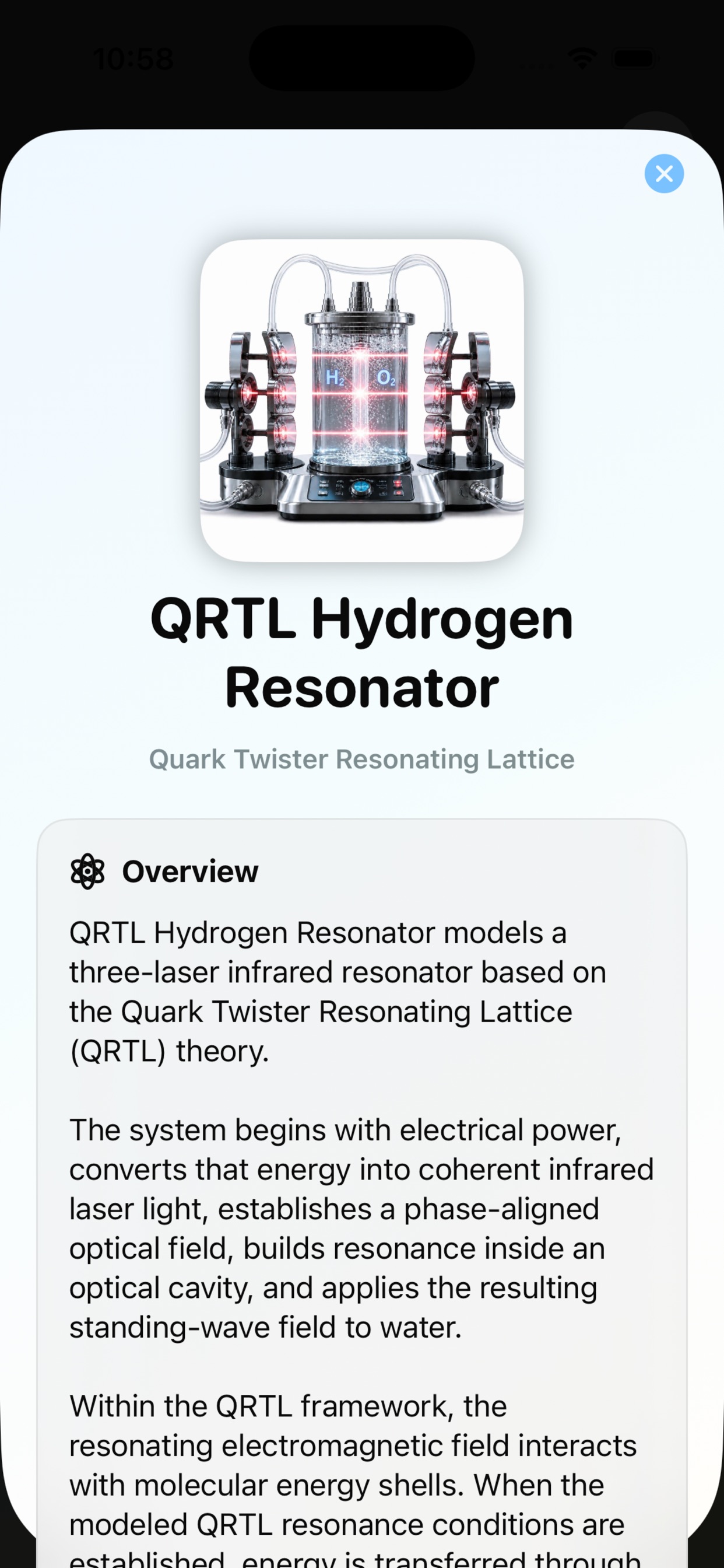 Screenshot 3 of QRTL Hydrogen Resonator