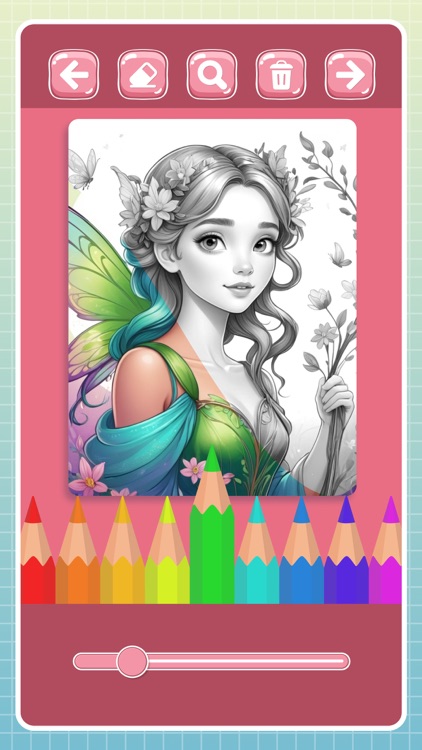 Fairy coloring book for girls