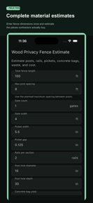 Fence Material Estimator screenshot