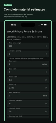 Fence Material Estimator screenshot 2