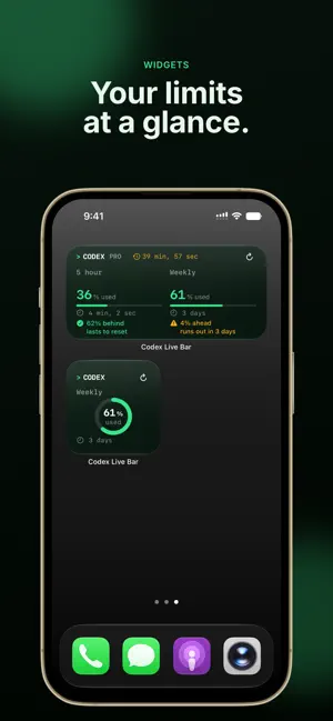 Codex Live Bar screenshot 2