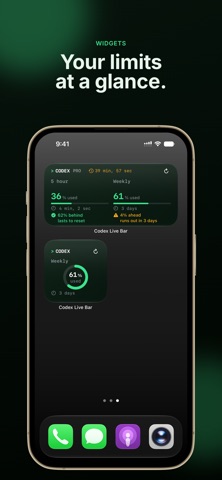 Codex Live Bar iPhone screenshot 2