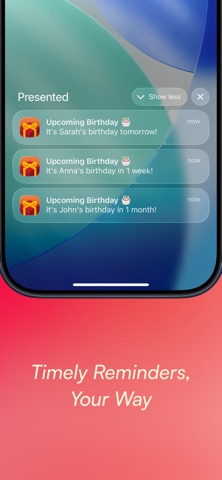 Presented - Birthday Reminders Screenshot 4 of 8