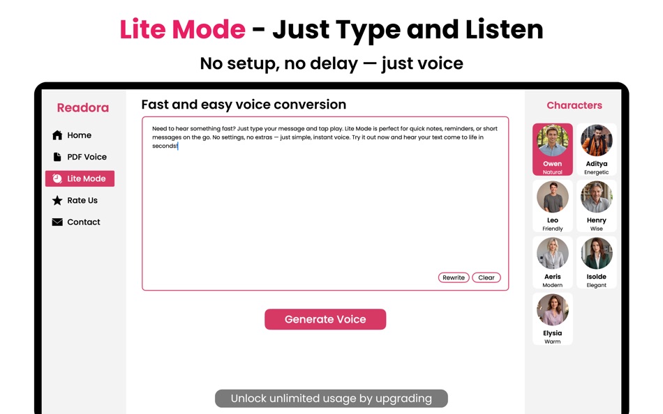 #3. Text to Speech App - Readora (macOS) 게시자: Rab Nawaz Ali