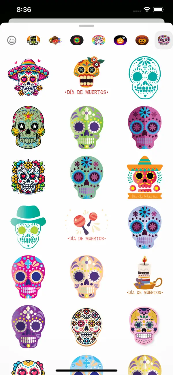 Screenshot #1 pour Calaveritas Skulls Stickers