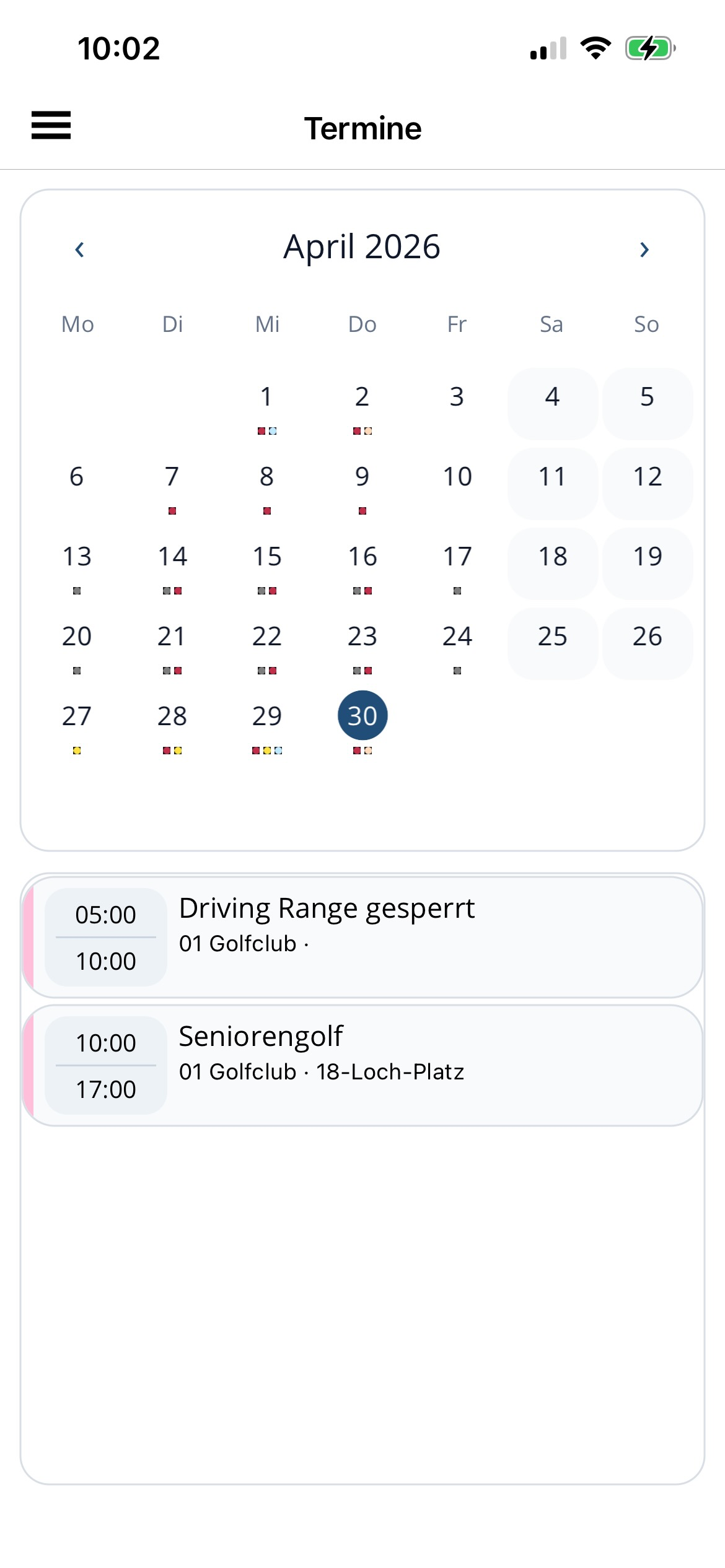 Golfanlagen-App