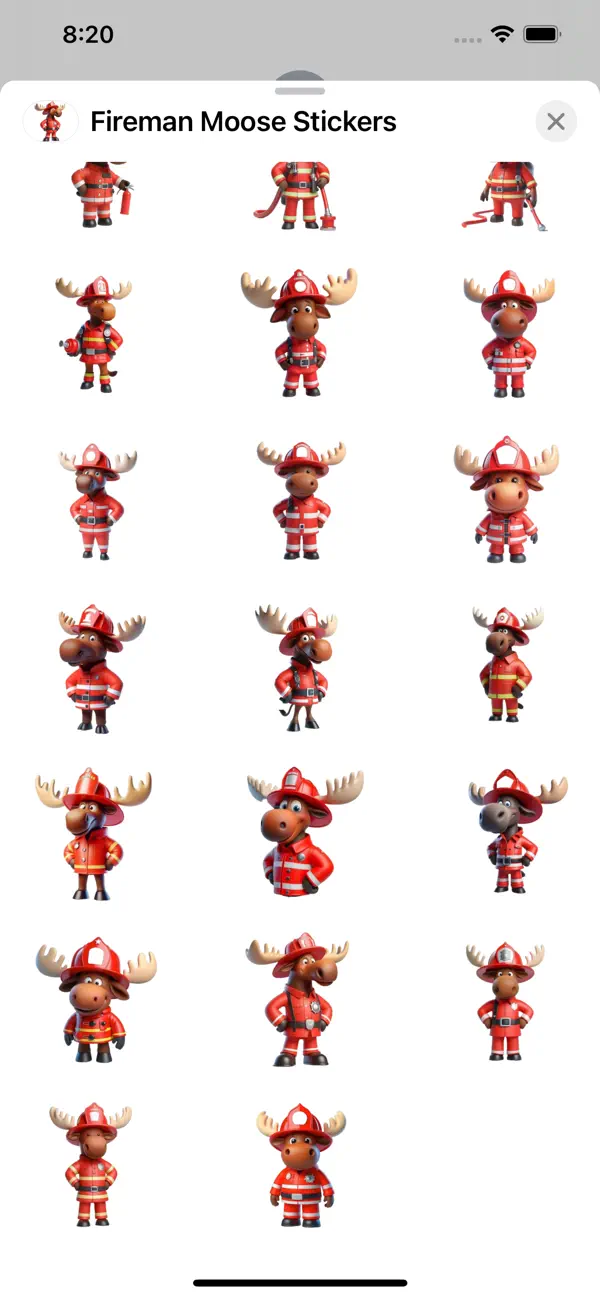 Screenshot #2 pour Fireman Moose Stickers