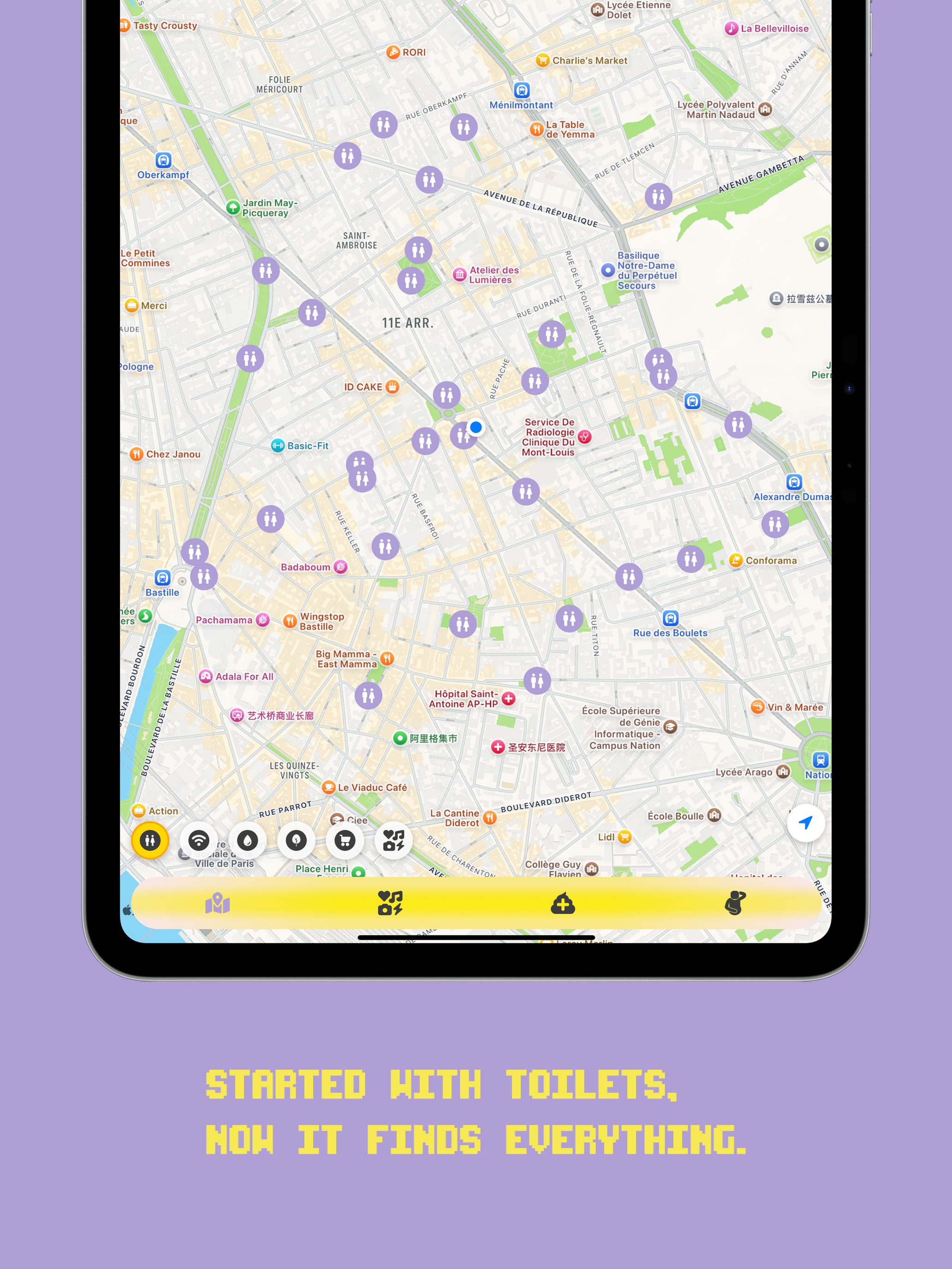 Cacaou - Paris Toilet Finder